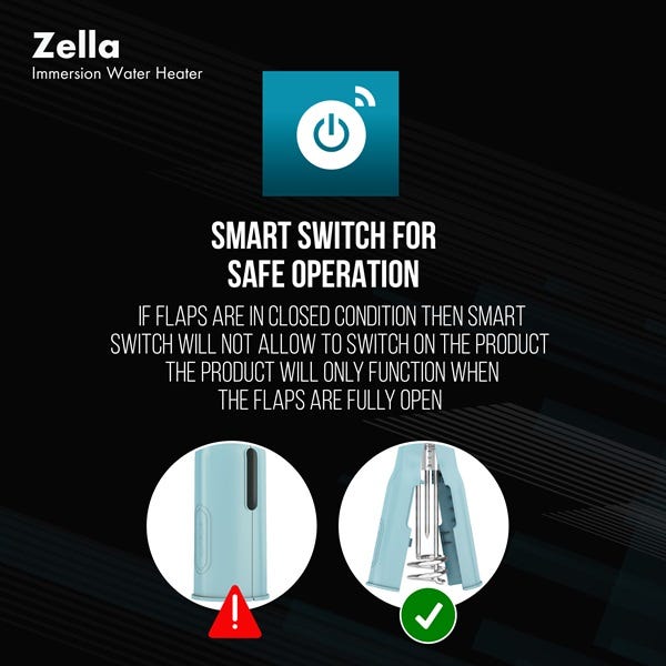 Smart switch - the heater only runs when the protective flaps are fully open
