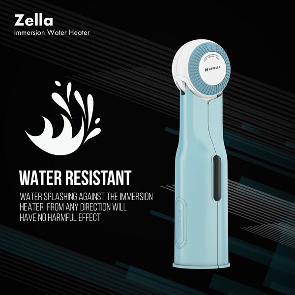 Water resistant - splashing from any direction has no harmful effect